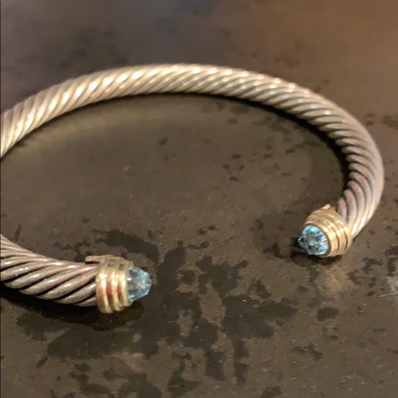 David Yurman Jewelry - Cable Classic Bracelet, Blue Topaz and 14K gold